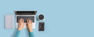 Person using a laptop computer